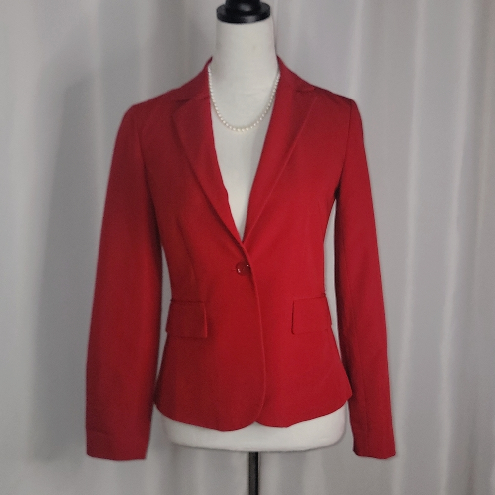 FOREVER 21 WOMEN'S BLAZER FITTED JACKET RED SIZE SMALL